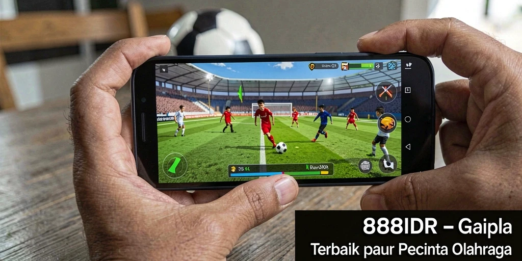 Tampilan gameplay menarik dari 888IDR dengan aksi sepak bola seru.