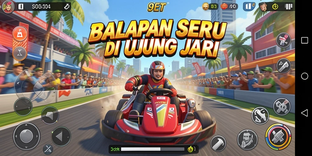 Gameplay balapan cepat dan menegangkan di 9ET.