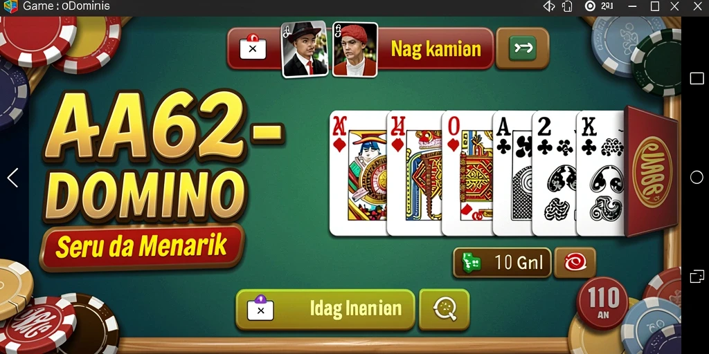 Screenshot AA62 menampilkan gameplay Domino yang seru dan interaktif.