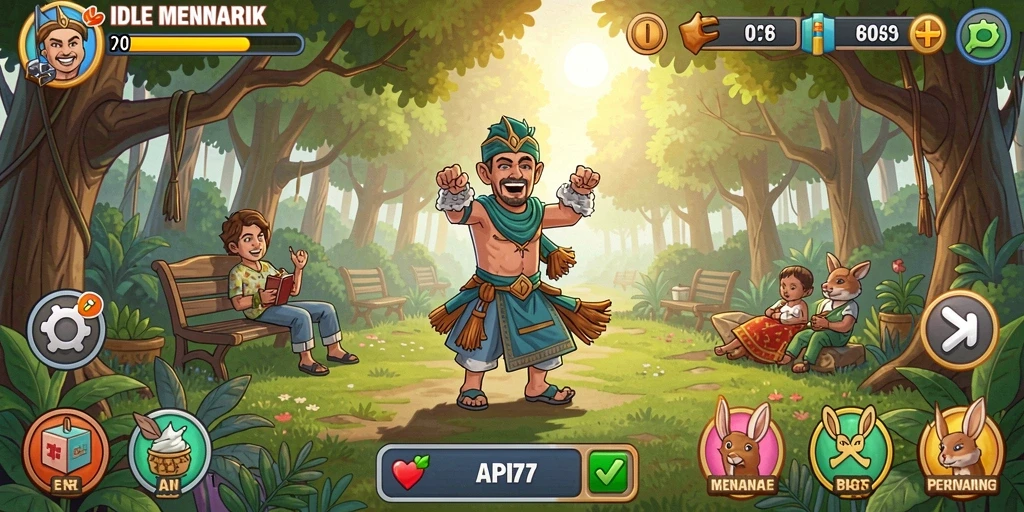 Tampilan gameplay API77 dengan nuansa santai dan menyenangkan.