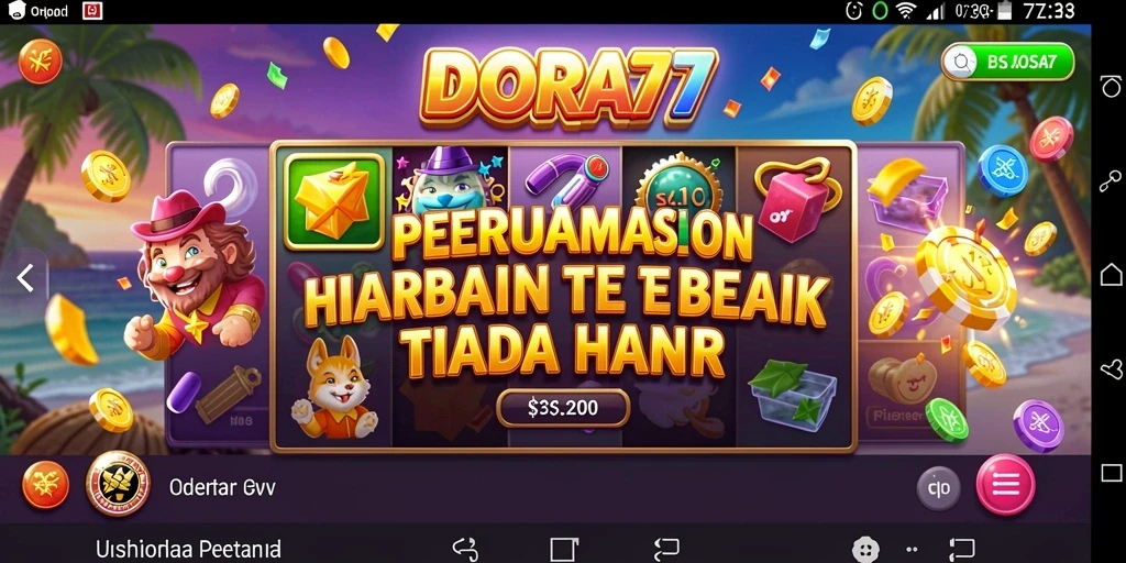 Tampilan gameplay DORA77 dengan berbagai tema Slot menarik.