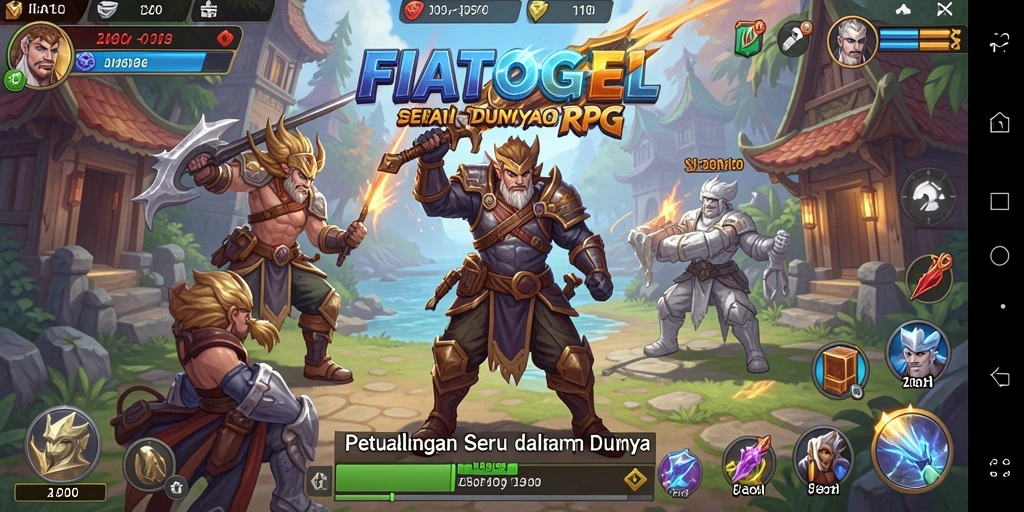 Screenshot gameplay FIATOGEL yang menunjukkan aksi pertempuran mendebarkan.