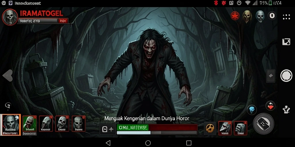 Tampilan gameplay menakutkan IRAMATOGEL yang penuh ketegangan.