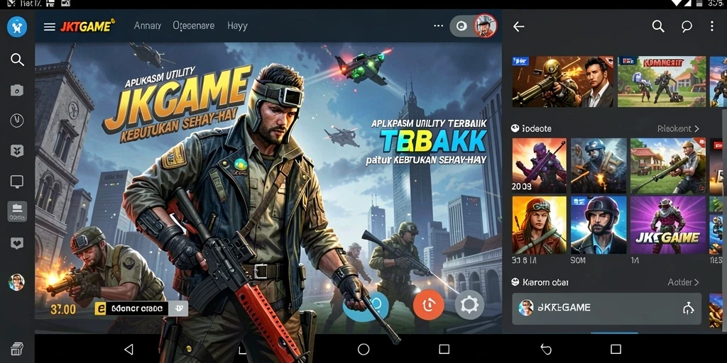 Tampilan antarmuka JKTGAME yang menarik dan mudah digunakan.