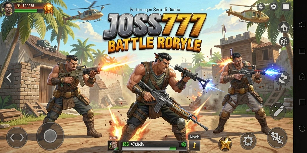 Gameplay mendebarkan dalam pertempuran Battle Royale JOSS777.