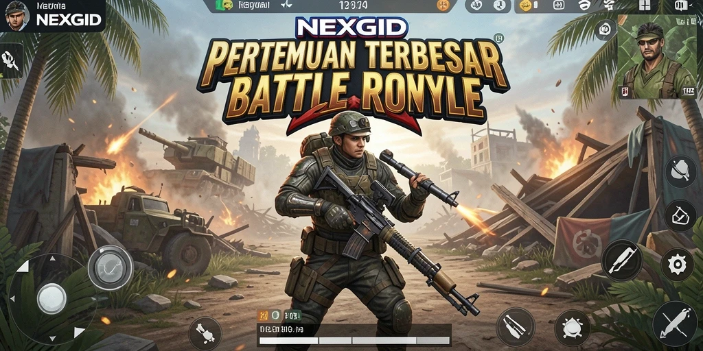 Tangkapan layar menunjukkan pertempuran mendebarkan dalam NEXGID Battle Royale.