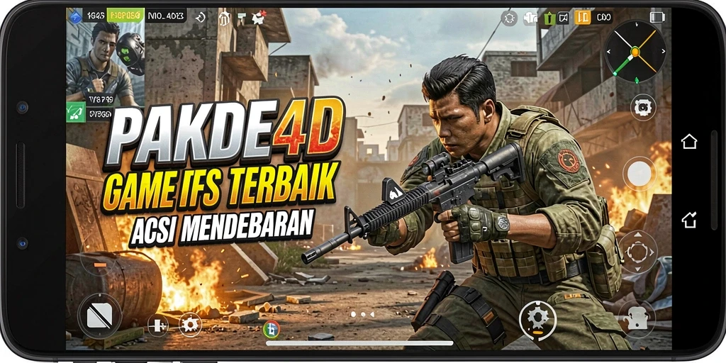 Screenshot PAKDE4D menampilkan aksi mendebarkan di medan perang FPS.