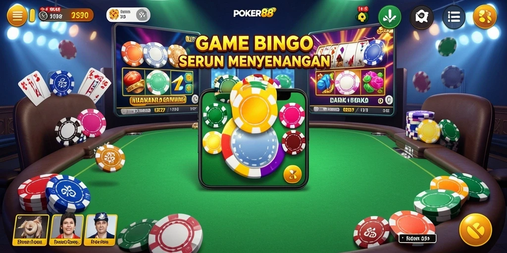 Tampilan gameplay Bingo yang seru di POKER88.