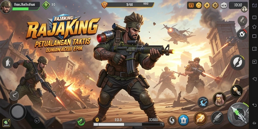 Tampilan aksi seru dalam gameplay RAJAKING yang mendebarkan.