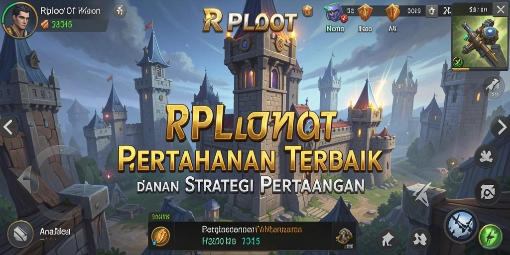 Tampilan gameplay seru di RPLOOT dengan berbagai menara dan musuh.