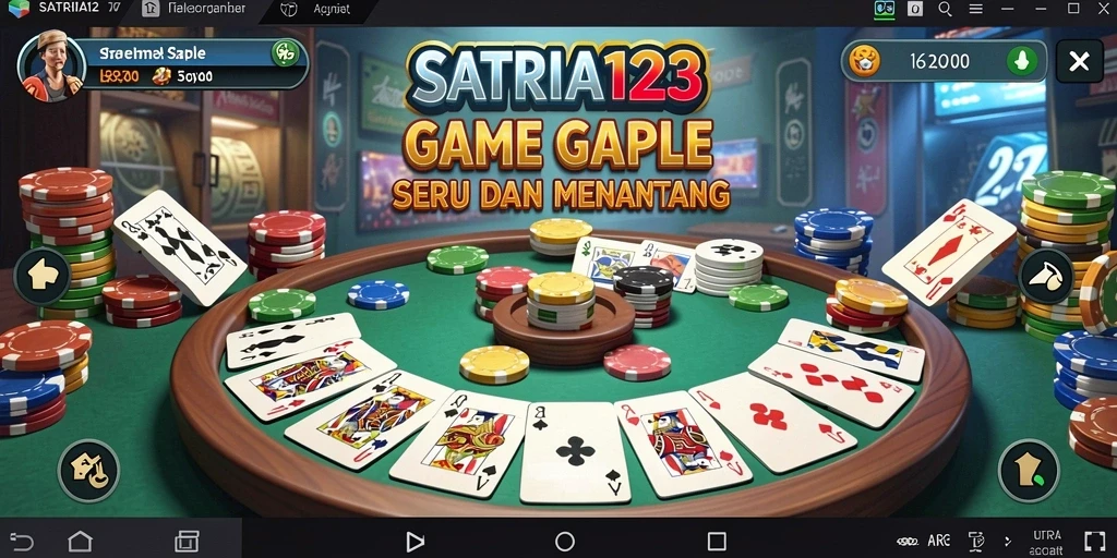 Screenshot SATRIA123 menampilkan keseruan bermain Gaple dengan pemain lain.