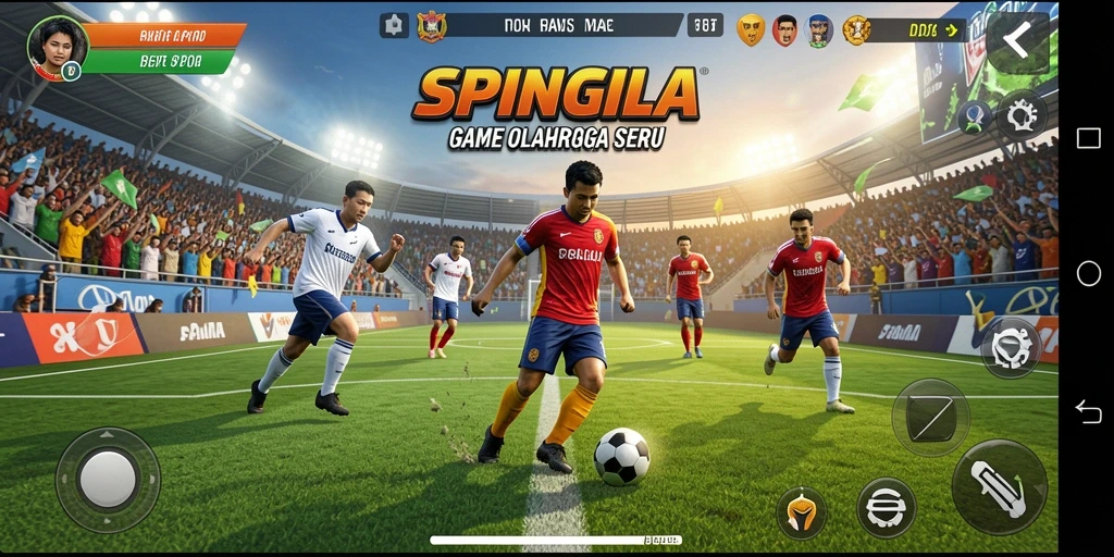 Screenshot gameplay SPINGILA yang menampilkan aksi seru olahraga.