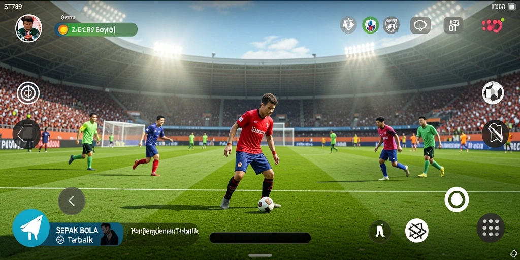 Tampilan gameplay ST789 dengan aksi sepak bola yang mendebarkan.