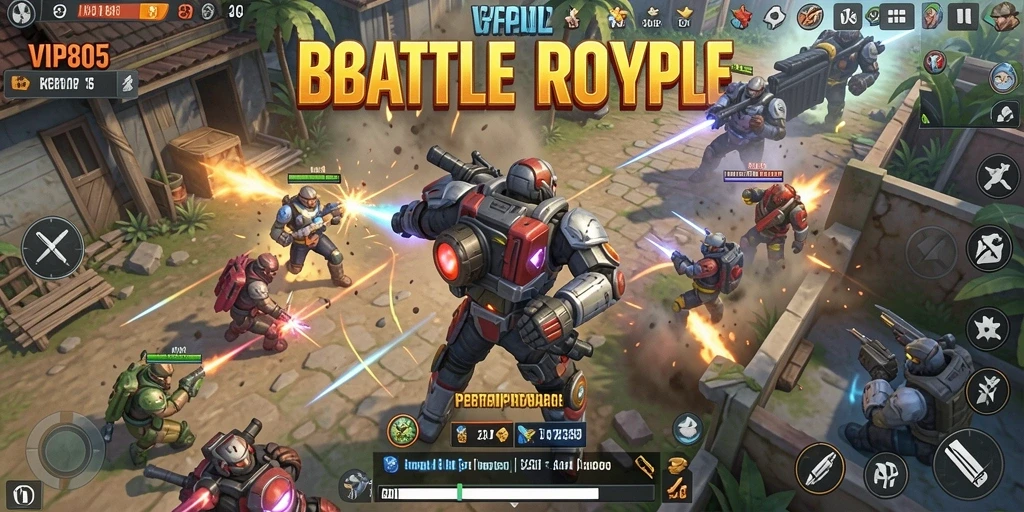 Tampilan gameplay VIP805 yang seru dan mendebarkan dalam pertempuran Battle Royale.