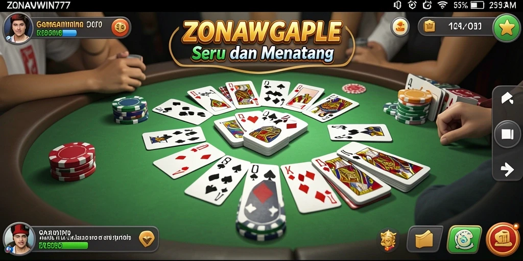 Gameplay seru ZONAWIN777 dalam permainan Gaple yang mendebarkan.