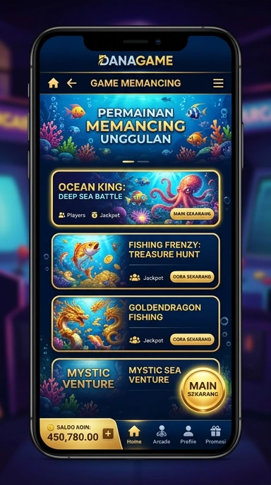 Screenshot dashboard danagame dengan pilihan aplikasi game terkini.